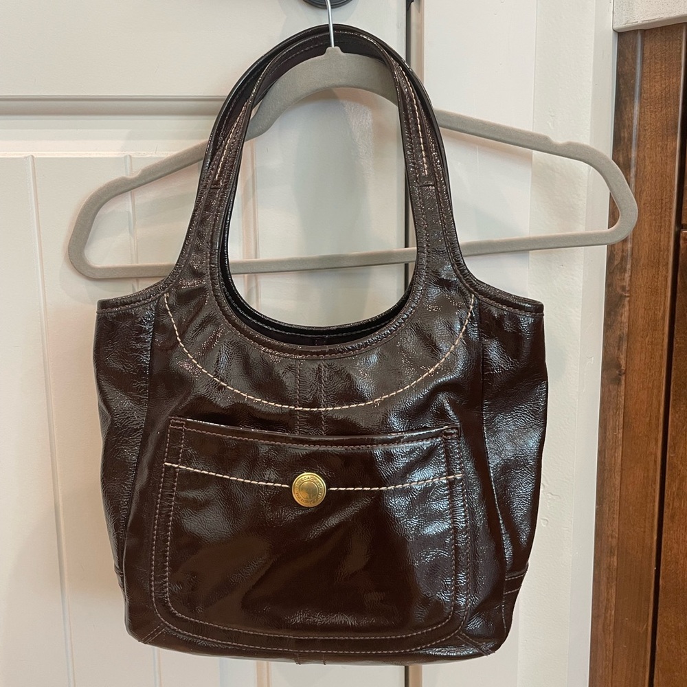 Coach Ergo Tote, espresso patent leather